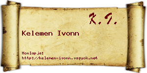 Kelemen Ivonn névjegykártya